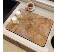 Tapis Evier Cuisinestyle De Grain De Bois Tapis Antidérapant Égouttoir Absorbant, Tapis De Drainage De Cuisine Super Absorbant, Tapis Machine A Cafe Pour Vaisselle, Bar, Machine À Café 40*50Cm