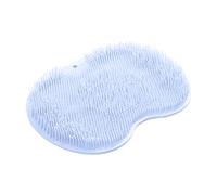 Tapis exfoliant en silicone pour pieds de douche - Tapis de nettoyage pour le bain - Ventouses antidérapantes - Bleu ciel