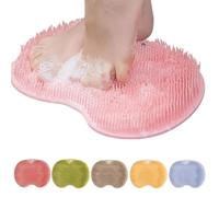 Tapis exfoliant pour les pieds en silicone Solespa, masseur de douche antidérapant avec ventouses, tapis dorsal, nettoyant pour le corps, élimine les callosités et les peaux mortes (Rose)