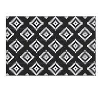 Outsunny Tapis extérieur Style Graphique - Tapis réversible 2 Motifs - dim. 2,74L x 1,82l m - PP Haute densité 310 g/m² Noir Blanc
