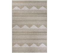 Tapis exterieur 115 x 170 cm, beige, écru, marron, motif géométrique original, ELISABETH
