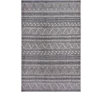 Tapis exterieur 115 x 170 cm, beige, gris, kilim ethnique authentique, résistant extérieur, LOTO