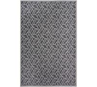 Tapis exterieur 115 x 170 cm, gris, beige, motif géométrique kilim, ERUS, structure robuste