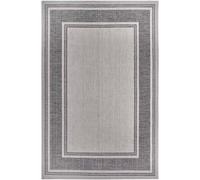 Tapis exterieur 115 x 170 cm, kilim géométrique, beige, gris, blanc, design authentique, CAST
