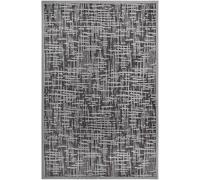 Tapis exterieur 115 x 170 cm marron et beige, kilim géométrique authentique, TELU