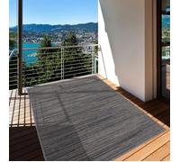 Tapis extérieur 200x290 tissé kilim gris et marron LYN45 SUNSAU