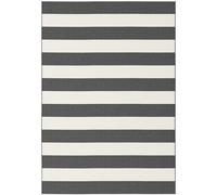 Tapis extérieur 200x290 tissé kilim noir et crème STALOW 6