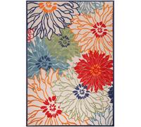 Tapis extérieur 80x150 tissé kilim bleu et beige CHIMEKA