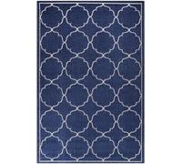 Tapis extérieur 80x150 tissé kilim bleu KUMA