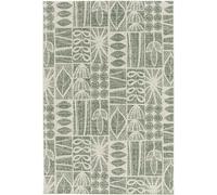 Tapis extérieur 80x150 tissé kilim vert et crème CASADA 1
