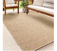 Tapis extérieur aspect jute - THE CARPET - 240x340 - Résistant UV - Motif arc-en-ciel (5006)
