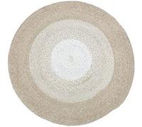 AXI Corfu Tapis d'extérieur, rond, beige/blanc, 180 x 180 cm / Épaisseur : 5 mm - Tapis jardin extérieur/intérieur - Tapis balcon fabriqué à partir de bouteilles en PET recy s