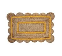 Tapis extérieur en jute - FISURA - Paillasson en jute 70 x 45. Tapis jaune en jute. Paillasson pour intérieur ou extérieur.