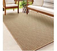Tapis extérieur en jute - THE CARPET - 80x150 - Résistant UV - Motif géométrique