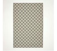 HOMESCAPES Tapis extérieur résistant Pluie et UV, Tapis de Jardin imperméable réversible Losanges Gris May, 150 x 240 cm, Intérieur extérieur terrasse Balcon