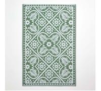 Tapis extérieur jardin imperméable, réversible et résistant UV - Vert - Motif carrelage - 182 x 122 cm