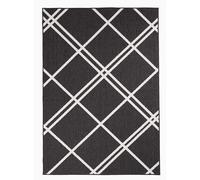 Tapis extérieur, kilim reversible 120x170 LYN2 AB REVERSIBLE noir et crème