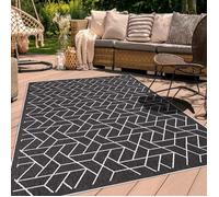 Tapis extérieur, kilim reversible 120x170 LYN2 R REVERSIBLE noir et crème
