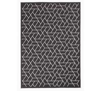 Tapis extérieur, kilim reversible 120x170 LYN2 R REVERSIBLE noir et crème