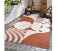 Tapis extérieur, kilim reversible 160x230 BI REVERSIBLE Terracota et crème
