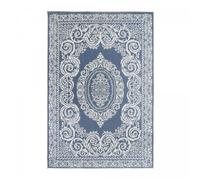 Tapis extérieur, kilim reversible 200x290 LYN2 O REVERSIBLE bleu et blanc