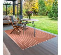 Tapis extérieur, kilim reversible 240x340 LYN2 V REVERSIBLE Terracota et crème