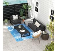 Tapis extérieur Outsunny Wendeteppich 182x274cm en PVC bleu avec sac robuste léger parfait pour camping et espace extérieur