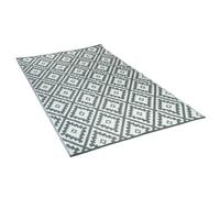 Tapis extérieur rectangulaire réversible TERRE JARDIN 370 x 270 cm gris et blanc