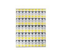 IDMarket - Tapis extérieur Sari Triangles Gris et Jaune 270 x 370 CM