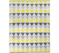 IDMarket - Tapis extérieur Sari Triangles Gris et Jaune 270 x 370 CM