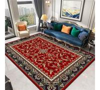 Tapis Exterieur Terrasse Grande Taille Bureau Ado Décoration Florale Rouge Tapis de Centre de Salon de Style Classique antidérapant Descente De Lit Chambre Adulte Moderne 50X80CM