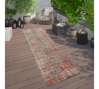 Paco Home Tapis Extérieur Terrasse Rouge Balcon Oriental Design Résistant aux intempéries, Dimension:120x170 cm