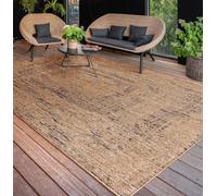 Paco Home Tapis Exterieur Terrasse Salon Cuisine Lavable en Machine Motif Boho Uni, Dimension:240x340 cm, Couleur:Beige 4