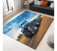 Tapis Facile Entretien Couleur, Tapis Moquette de Chambre à Poils Ras, Nature Terres Agricoles Ciel Tracteur Résistant Paillasson Intérieur pour Chambre à Coucher de Salon 160 x 230 cm
