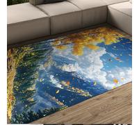 Tapis faciles à Nettoyer Feuilles mortes Jaunes Vert Cyprès Forêt Imprimer Antidérapant Mince Tapis de Porte pour Salon Chambre Cuisine Couloir 60 x 120 cm