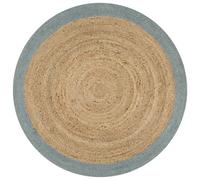 Vidaxl Tapis Fait À La Main Jute Avec Bord Vert Olive 150 Cm