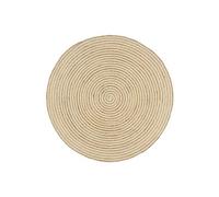 Tapis fait à la main Jute avec design de spirale Blanc 150 cm