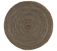 Tapis Fait à la Main Jute avec Design de Spirale Blanc 90 cm Moquette vidaXL