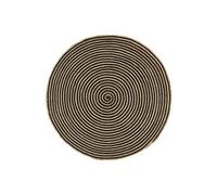 Vidaxl Tapis Fait À La Main Jute Avec Design De Spirale Noir 150 Cm