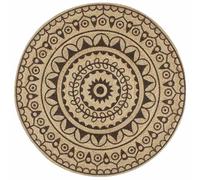 Tapis - vidaXL - Jute fait à la main - 90 cm - Marron foncé - Moderne