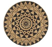 Tapis Fait à la Main Jute avec Imprimé 90 cm Moquette Carpette Salon vidaXL