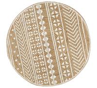 Vidaxl Tapis Fait À La Main Jute Avec Imprimé Blanc 150 Cm