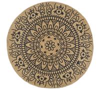 Tapis Fait à la Main Jute avec Imprimé à Triangles 150 cm Moquette vidaXL