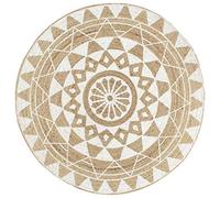 Tapis fait à la main Jute avec imprimé blanc 90 cm
