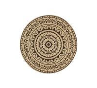 vidaXL Tapis en jute fait à la main imprimé Marron foncé 150 cm