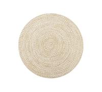Tapis fait à la main Jute Blanc et naturel 120 cm