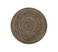 vidaXL Tapis fait à la main en jute noir et naturel 90 cm