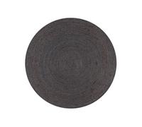 vidaXL Tapis rond fait à la main en jute Ø 90 cm Gris foncé