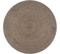 vidaXL Tapis rond en jute 90 cm – Gris – Fait à la main, style naturel