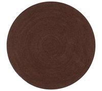 Tapis Fait À La Main Jute Rond 90 Cm Marron